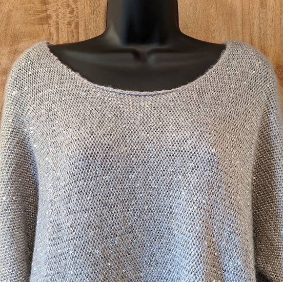 Forever 21 Large Gray Knit Top with Silver Sequins - Picture 2 of 7